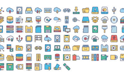 Data Storage and Server Vector Icon Pack