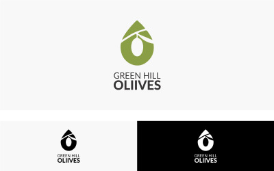 Green Hill Olives Logo Design Template