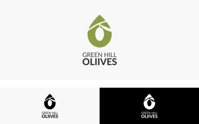 Modello di progettazione del logo delle olive di Green Hill