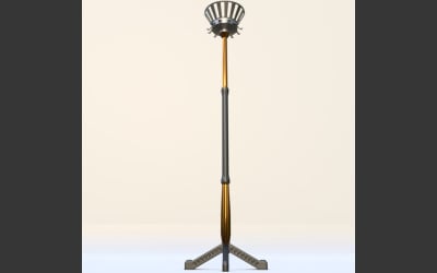 Appendiabiti da terra con cestino realizzato in vari metalli