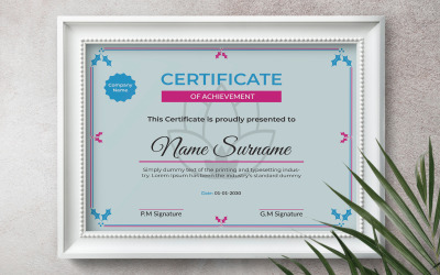 Certificato di progettazione del modello di successo.