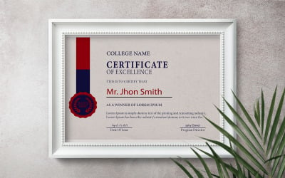 Diploma Certificado de modelo de excelência