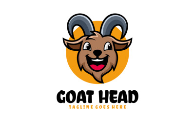 Logotipo de dibujos animados de mascota de cabeza de cabra 1