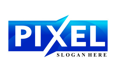 Logotipo do Pixel Logotipo azul Logotipo da empresa