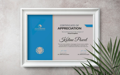Modello moderno ed elegante di certificato di conseguimento.