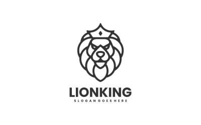 Modelo de logotipo de arte de linha Rei Leão