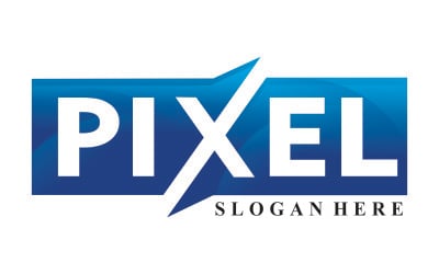 Pixel-logotyp Blå logotyp Företagslogotyp