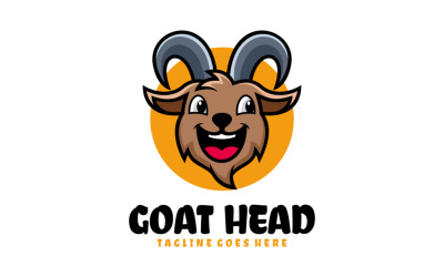 Ziegenkopf, Maskottchen, Cartoon, Logo, 1