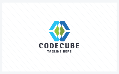 Code Cube programmeer- en ontwikkelingslogo