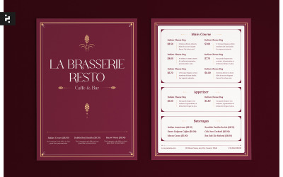 Elegante, minimalistische Restaurantkarte