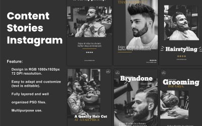 Modello di storia di Instagram da barbiere