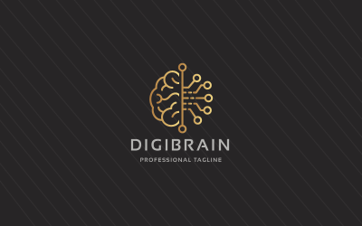 Modelo de logotipo Digi Brain Pro