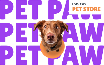Pet Paw — minimalistyczny szablon pakietu logo