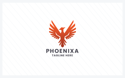 Phoenixa Bird Animal Pro-logotyp