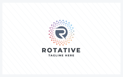 Rotativer Buchstabe R Pro-Logo
