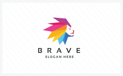 Шаблон логотипа Brave Lion Pro