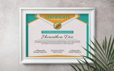 Conception de modèle de certificat de luxe moderne.