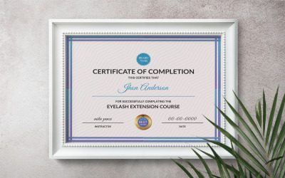 Diseño de certificado de premio de finalización profesional