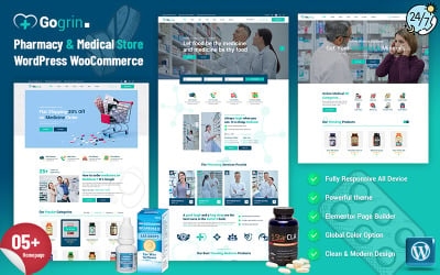 Gogrin - Pharmacie &amp;amp; Médical WordPress WooCommerce Thème WordPress