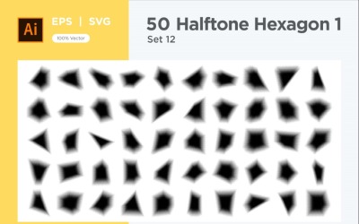 Hexagonformad halvtonsbakgrund V1 -50-12