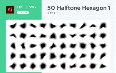 Hexagon form halvton bakgrund V1 -50-1