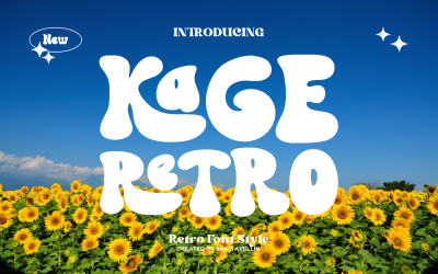Kage - Retro - Groovy - Weergave - Lettertype