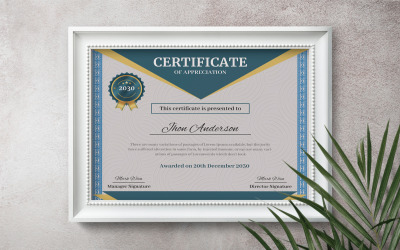 Kreativ design för certifikatmall. Rena