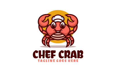 Logo de dessin animé de mascotte de crabe chef