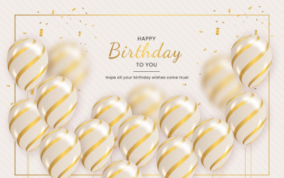 Födelsedag ballonger banner design Grattis på födelsedagen hälsning text