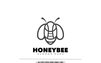 Honeybee line art design mascot logo