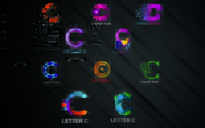 Modello di logo della lettera C per tutte le aziende e i marchi