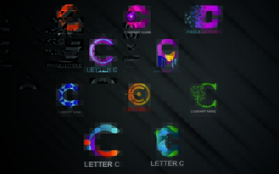 Modelo de logotipo da letra C para todas as empresas e marcas