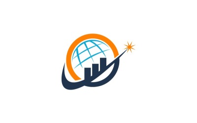 Resumo de design de modelo de logotipo mundial de serviço de sucesso comercial