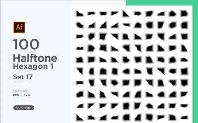 Hexagon shape halftone background V1 -100-17
