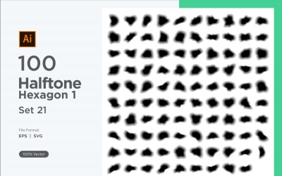 Hexagon shape halftone background V1 -100-21