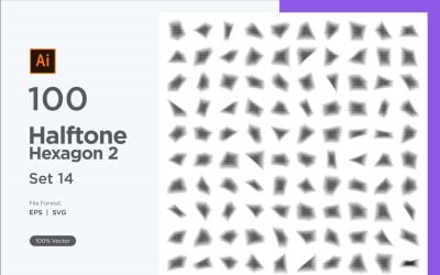 Hexagon shape halftone background V2 -100-14