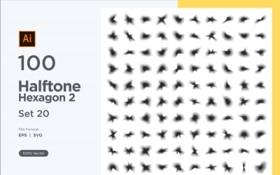 Hexagon shape halftone background V2 -100-20