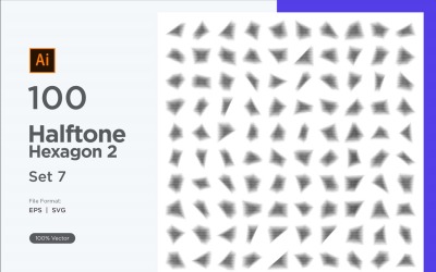 Hexagon shape halftone background V2 -100-7