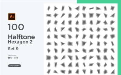 Hexagon shape halftone background V2 -100-9