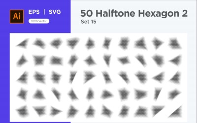 Hexagonformad halvtonsbakgrund V2-50-15