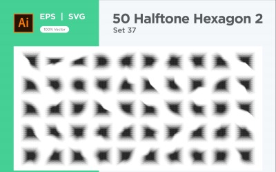 Hexagon form halvton bakgrund V2-50-37