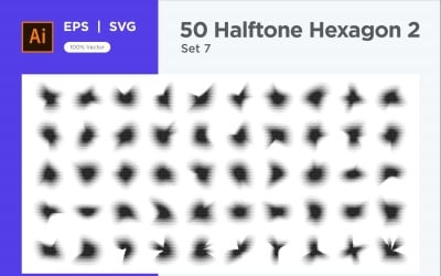 Hexagon shape halftone background V2-50-7