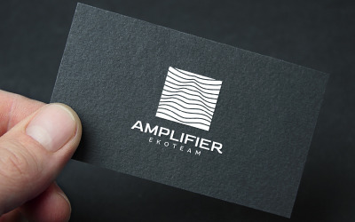 Modello di progettazione del logo astratto dell&amp;#39;onda eko dell&amp;#39;amplificatore