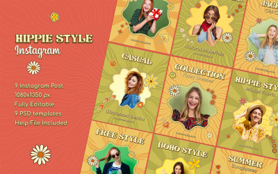 Modèles Instagram de style hippie