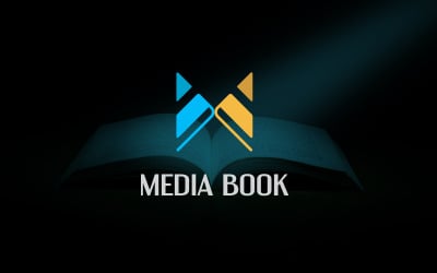 Шаблон дизайна логотипа M Letter Media Book