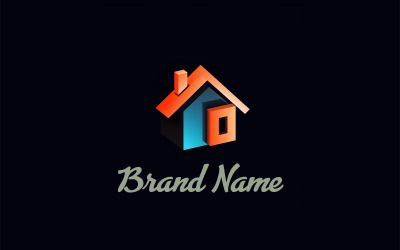 Logotipo del constructor 3D | Diseño de logotipo de casa