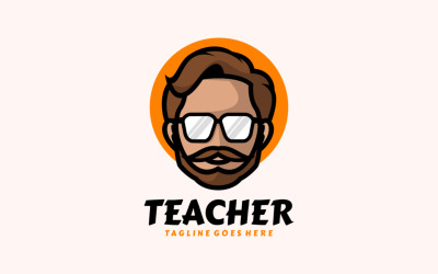 Mascote do Professor Desenho Animado Logotipo 1