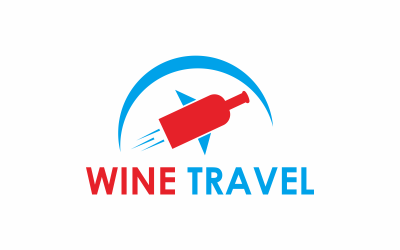 modèle de logo de voyage de vin