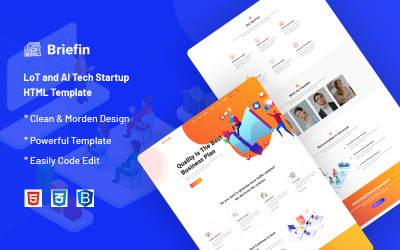Briefin – IoT és AI Tech Startup Website Template