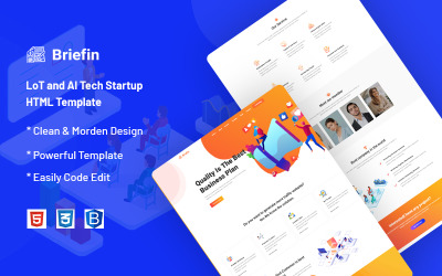 Briefin – Website-Vorlage für IoT- und KI-Tech-Startups
